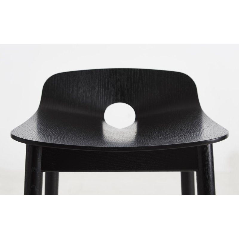 Mono Bar Stool, Counter Stool (25.59'' Seat Height), Oak/Black