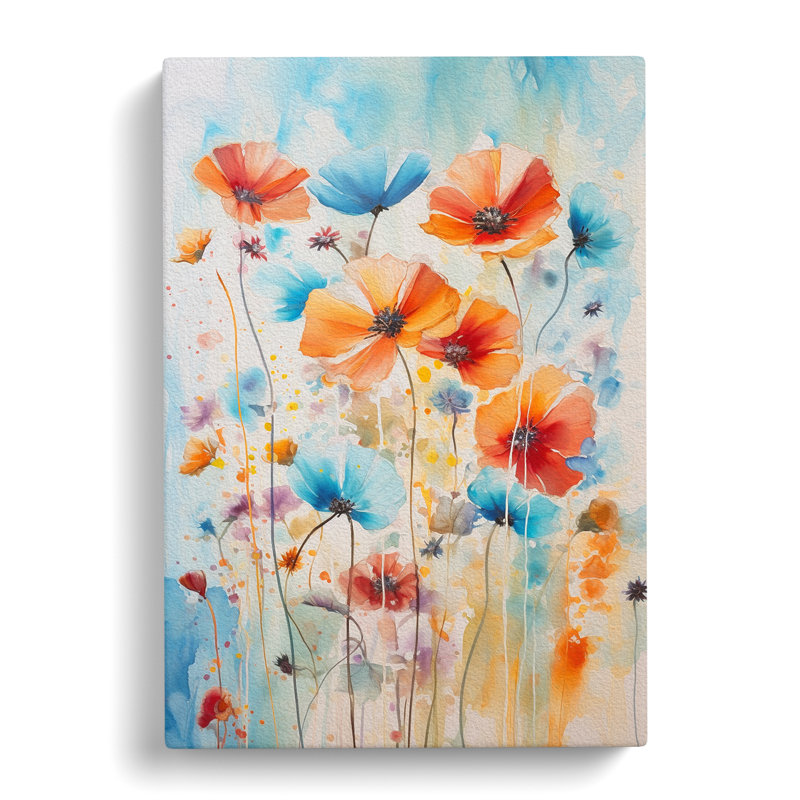 Wildflowers Gestural - Wrapped Canvas, 60cm H x 40cm W x 3cm D