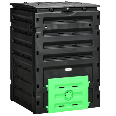 120 Gallon Compost Container - , 80 Vents For Generation, 2 Sliding Doors, & Lightweight, Black Garden Producer By , Fertile Compost, ,