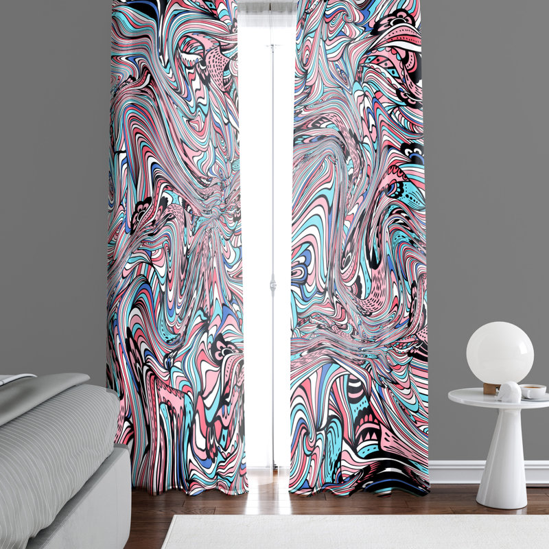 Paire de rideaux semi-transparents Swirl, L 20 po x L 61 po