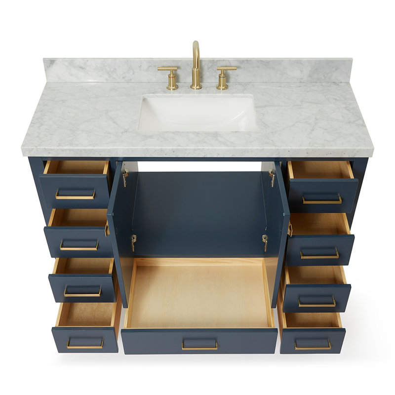 Ensemble de meuble-lavabo simple 49 po Cambridge, Bleu minuit