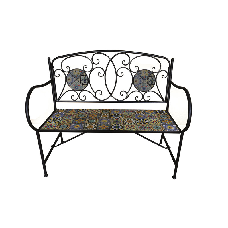 Iron Mosaic Garden Bench