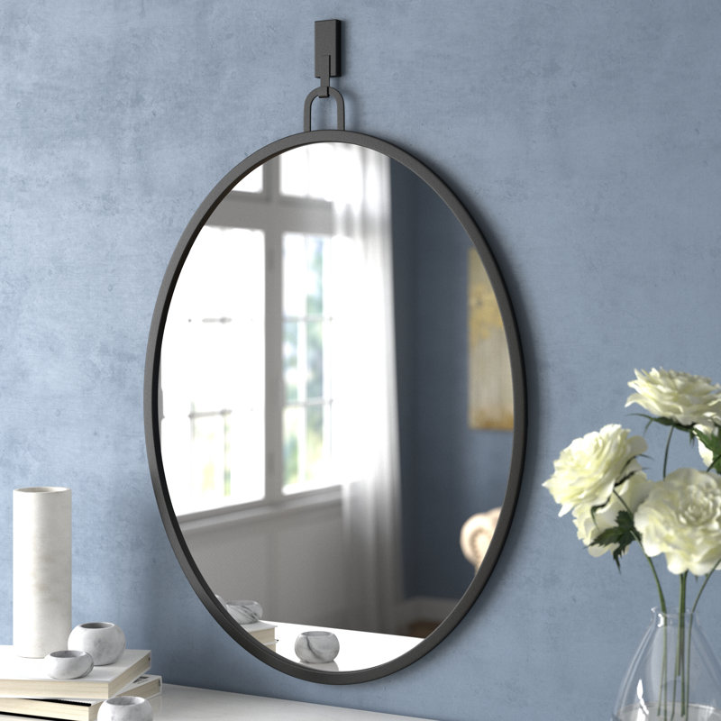 Miroir pour salle d'eau Stopwatch, Noir, 22 po x 30 po, Ovale