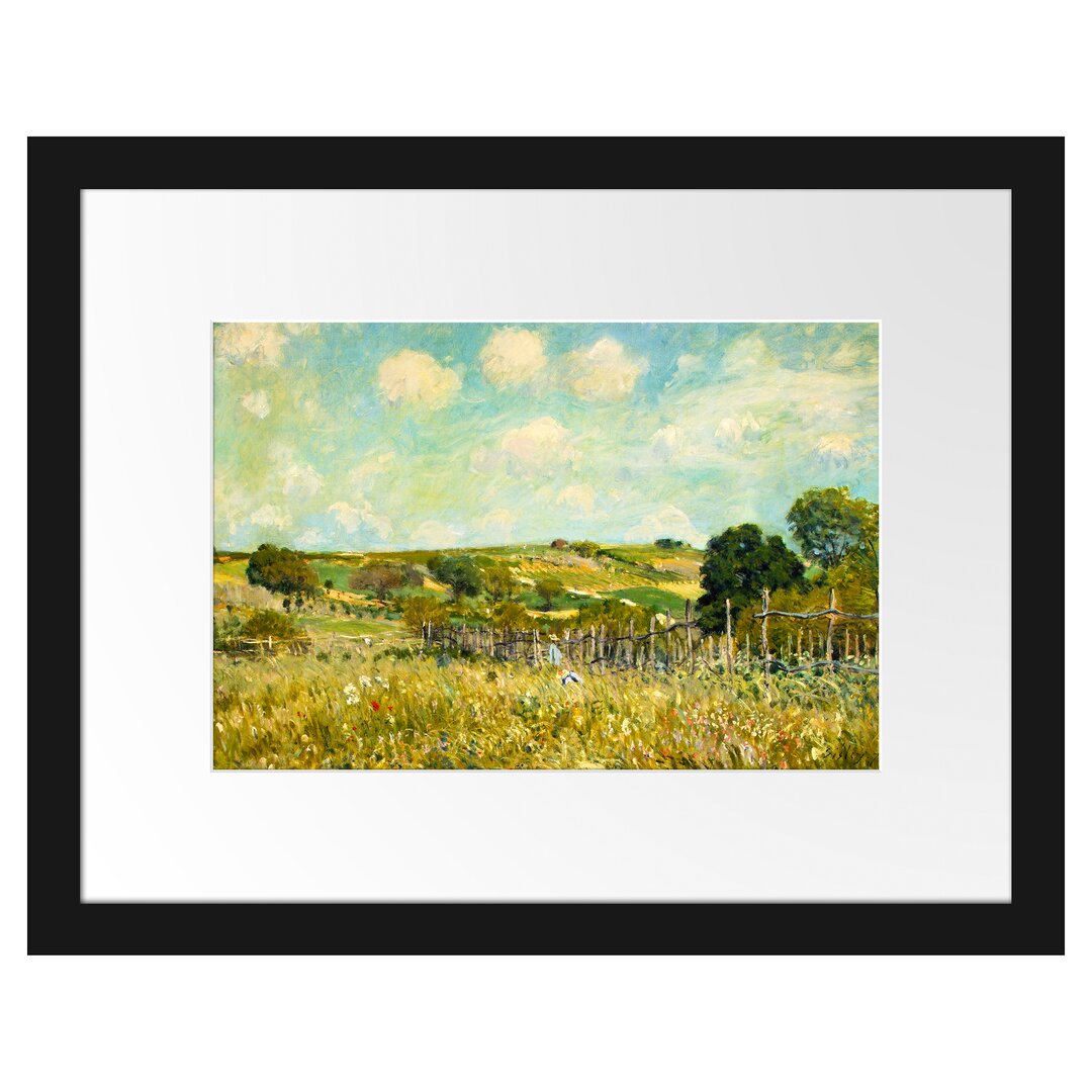 Gerahmtes Leinwandbild Meadow von Alfred Sisley