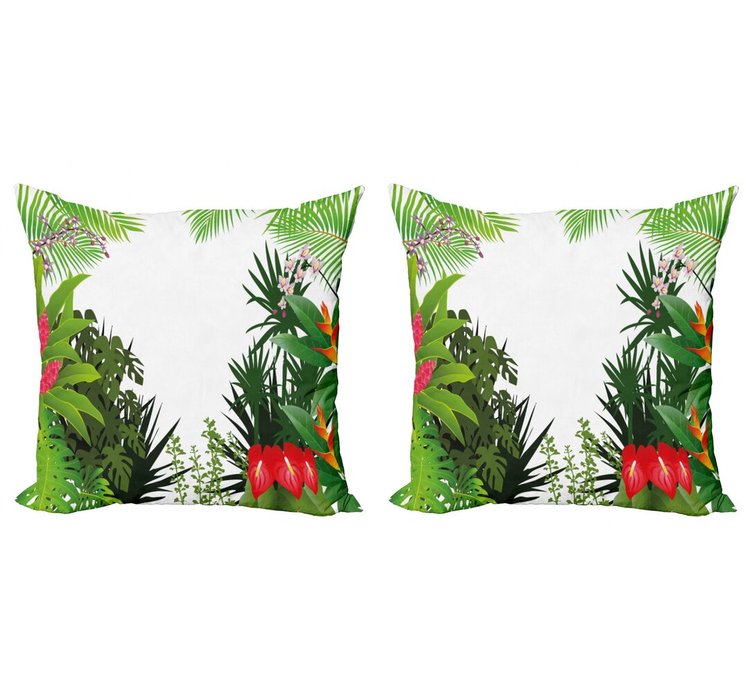 Dingess Hibiscus Anthurium Leaves Cushion Cover