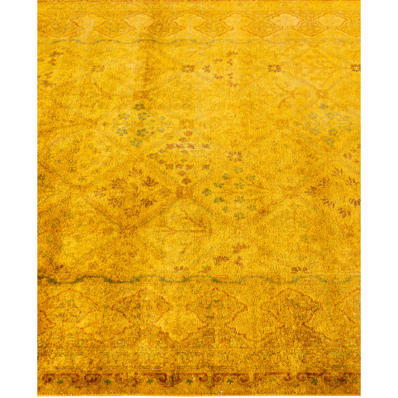 Overdyed Hand-Knotted Wool Modern-Contemporary Gold Area Rug 5' 3" x 7' 7"