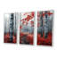 «Red Morning In Forest Panorama» - ensemble de salon art mural forêt-107201141-107201137