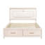 Lit plateforme très grand avec deux tiroirs et tête de lit tapissier en chenille éclairée à DEL Smart Elegant Glow Contemporary Natural