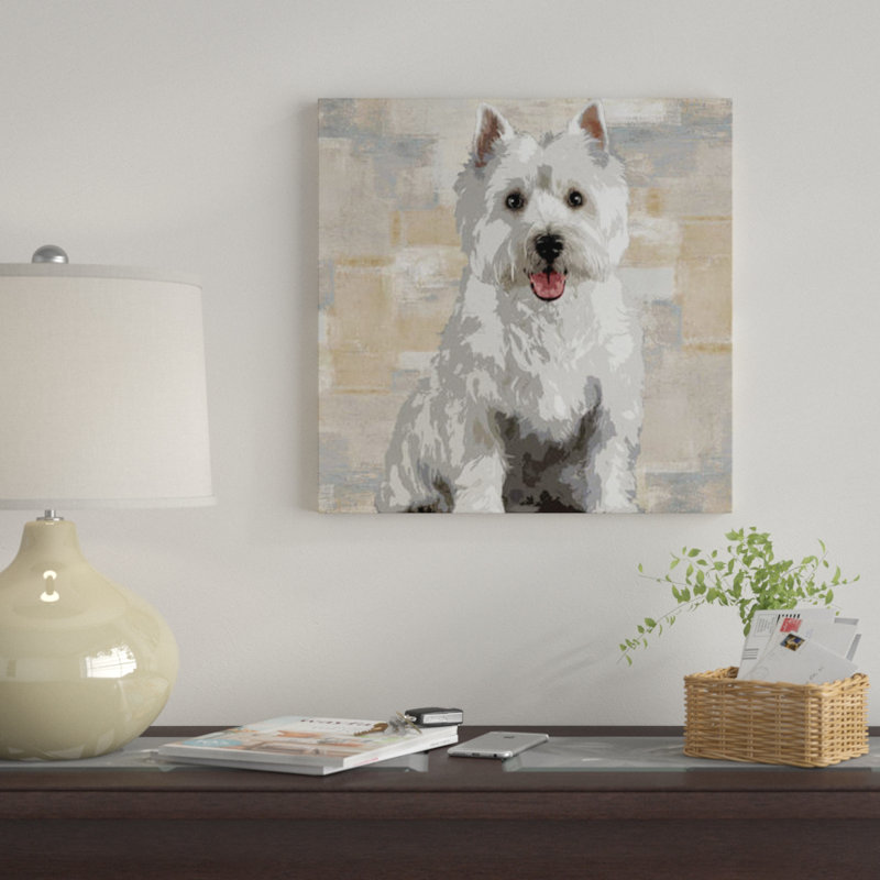 « west highland white terrier », impression sur toile, H 12 po x l 12 po x P 0,75 po, Pas de tapis, Toile tendue