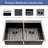 Double Bowl Drop In Sink- 33"X22" Gunmetal Black  Double Bowl Kitchen Sink 16 Gauge With Two 9" Deep Basin