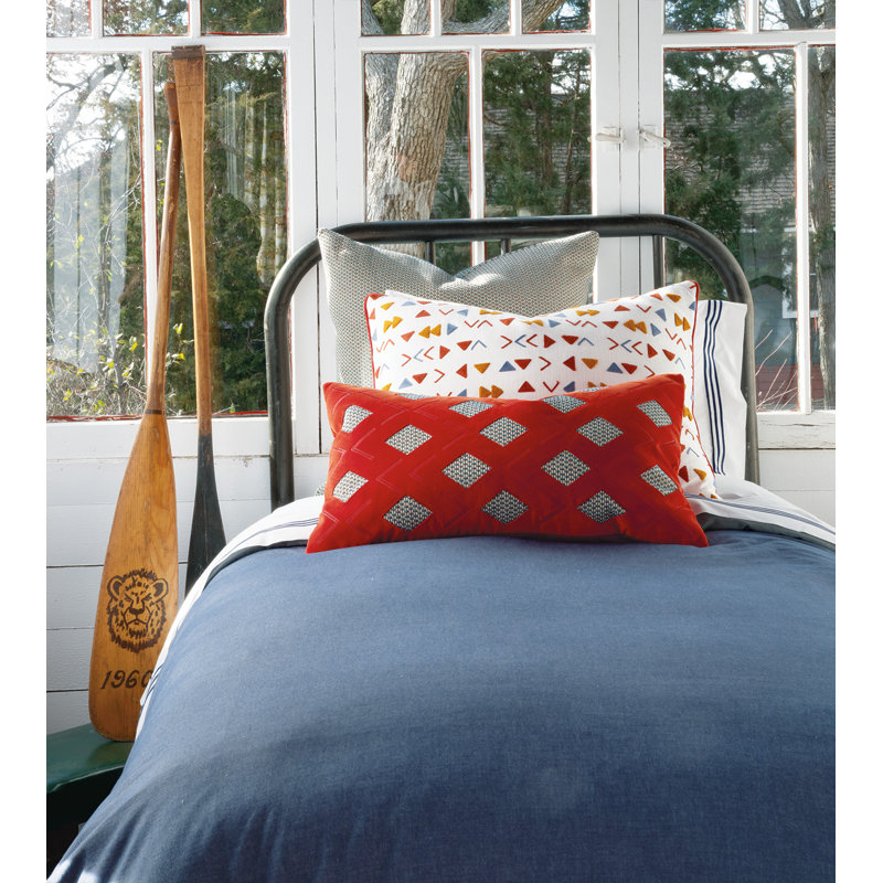 Ensemble de housse de couette éclectique bleu denim Mackay, Housse de couette grand super + 5 pièces supplém