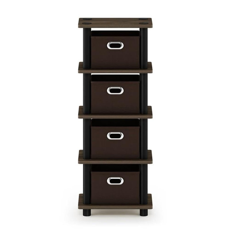 Columbia Walnut Space-Saving Rack - Stylish Open Shelf Storage Solution For Any Room