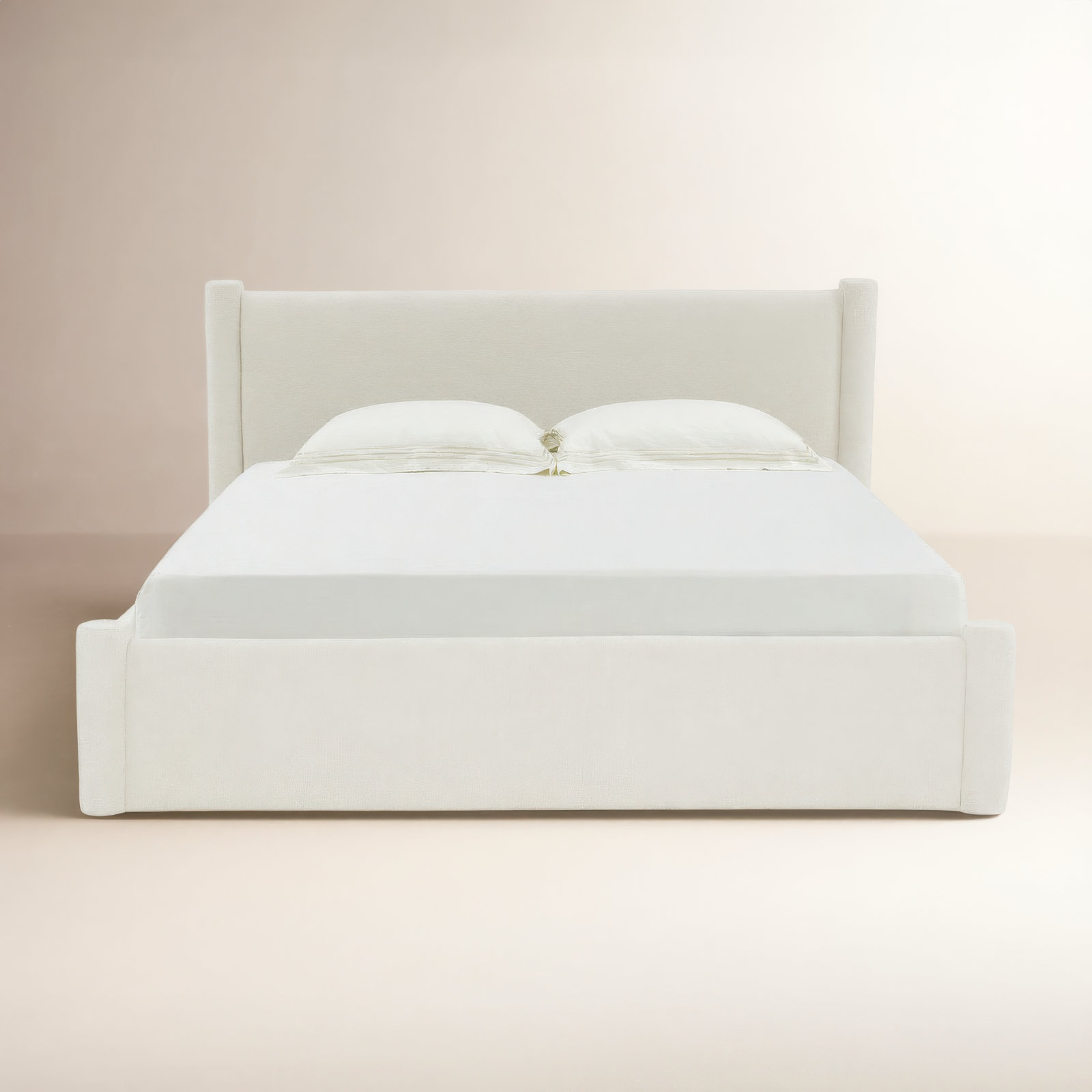 Dart Upholstered Bed, King, White