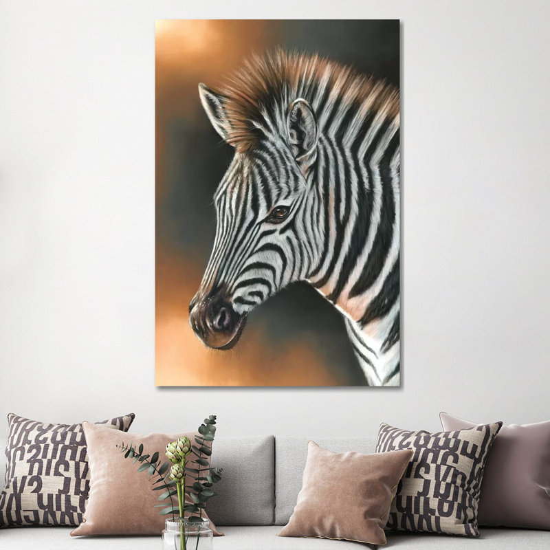 Zebra by Richard Macwee - Wrapped Canvas Print, 152.5 cm H x 101.5 cm W
