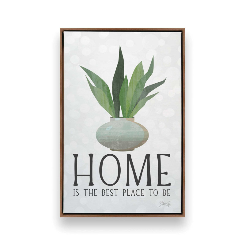 «Home is the Best Place» par Marla Rae, reproduction d'art, L 12 po x H 18 po, Toile avec cadre, Brun