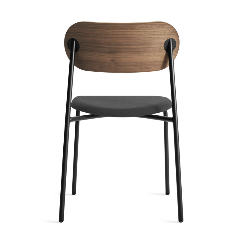 SideBySide Upholstered Dining Chair, Maharam Meld in Panda, Walnut