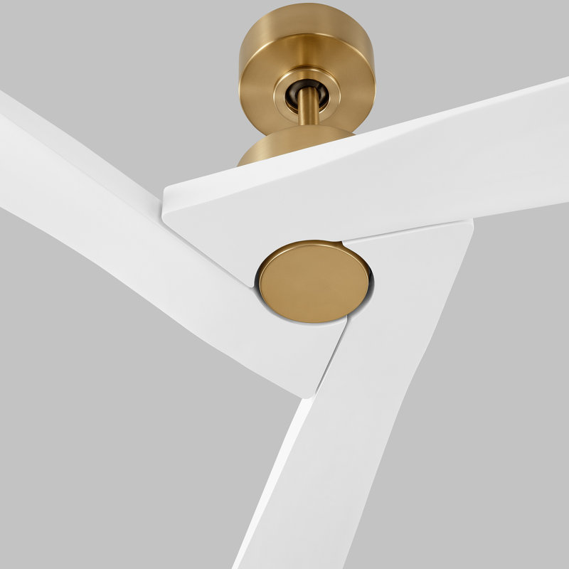 Gerda 52'' Ceiling Fan, Matte White, Burnished Brass