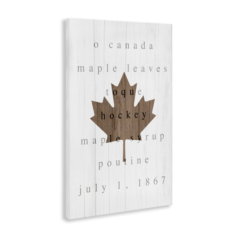 Toile feuille d'érable Canada Histoire, design par Lil 'Rue, H 30 po x l 20 po