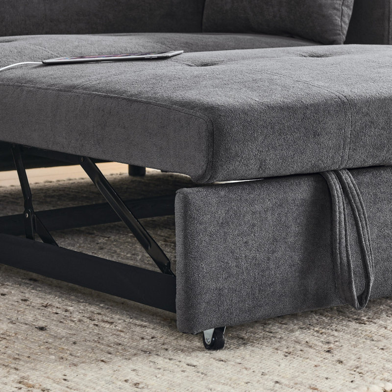 Hokku Designs Modern Convertible Sofa with Pull Out Bed - Wayfair Canada