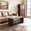 Table basse 47 po avec rangement coulissant en verre - Brun-1200363157