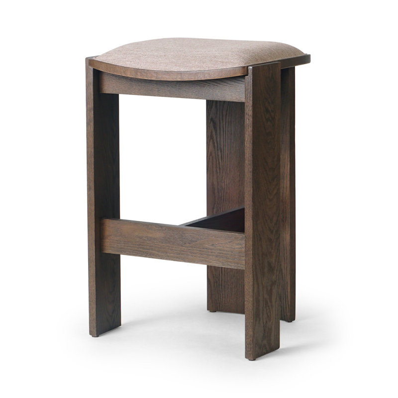 Hoven Backless Drifted Oak Bar Stool, Bar Stool (30.55" Seat Height)