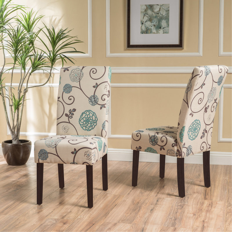 Chaise de salle à manger, Motif floral bleu/blanc