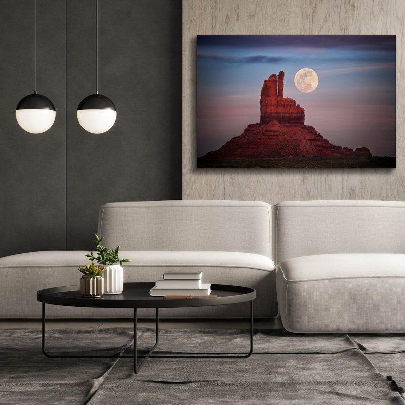  «Moonrise Over Monument Valley» par David Drost, art mural sur toile, 60 po x 40 po