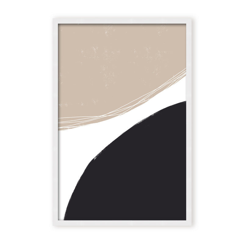 Abstract Joyful Harmony by  - Picture Frame Painting on Paper, 48" H x 32" W x 1.125" D, Framed Matted Print, Beige