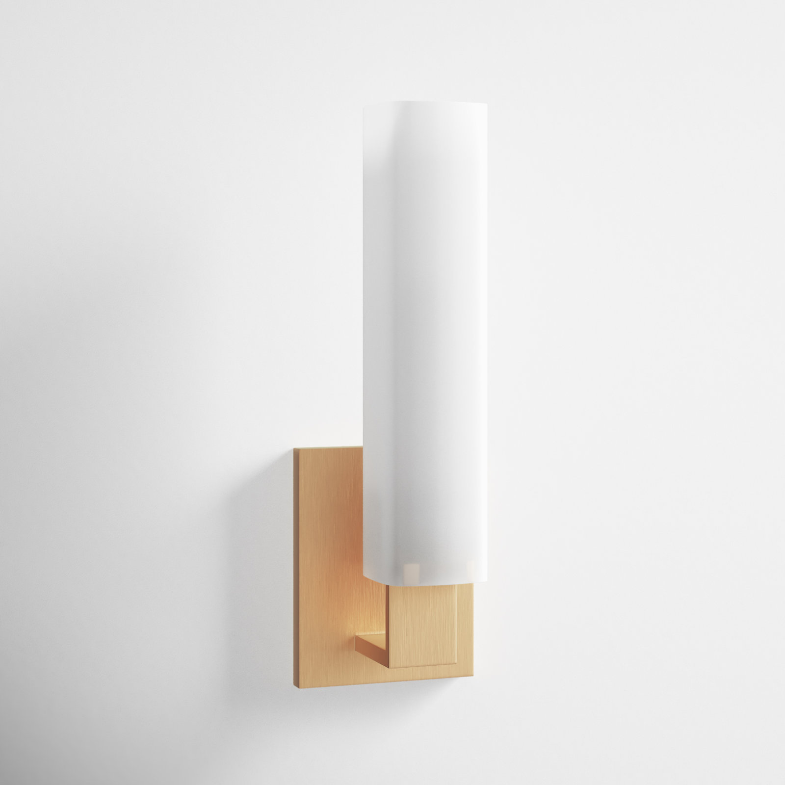 Trenton Single Light Glass Dimmable Armed Sconce, Aged Brass