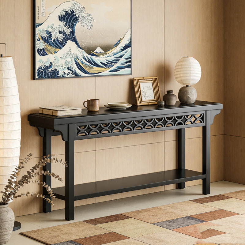 Table basse avec rangement Farmhouse, Noir