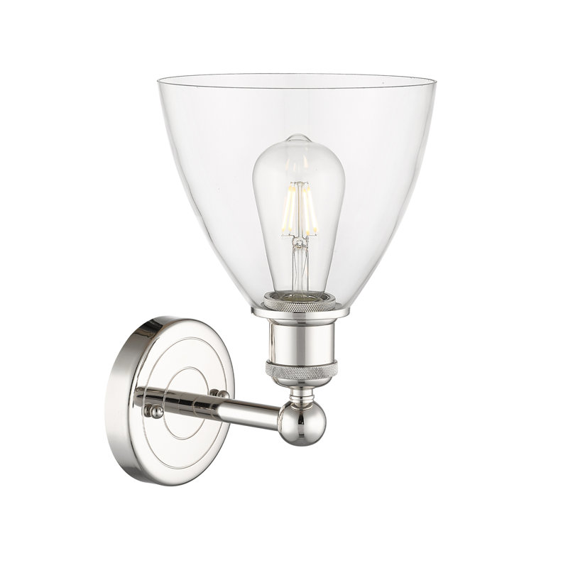 Carmichaels Armed Sconce, Clear, Polished Nickel