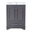Meuble-lavabo chic avec rangement abondant et lavabo en céramique robuste pour des salles de bain élégantes-387495706