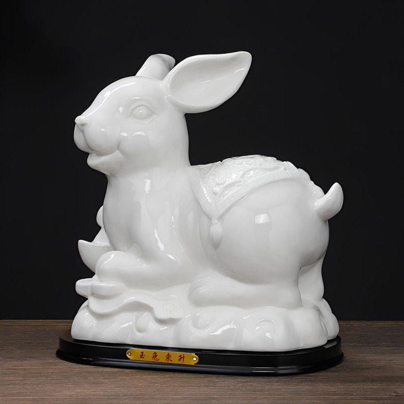 Délicat lapin en céramique - Décoration de maison et de bureau charmante