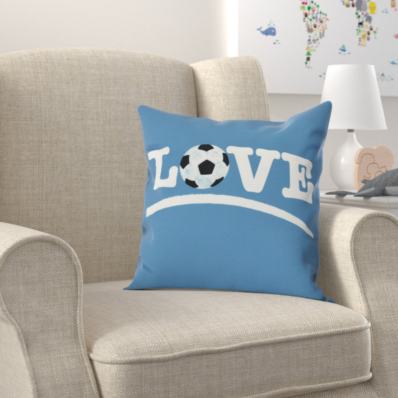 Goals, Gourds, And Gatherings Reversible Throw Pillow, 20" H x 20" W, Teal