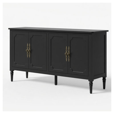 Armoire buffet de 58,9 po de largeur avec tablettes réglables, console de rangement Mid-Century moderne pour la salle à manger, la cuisine ou le salon