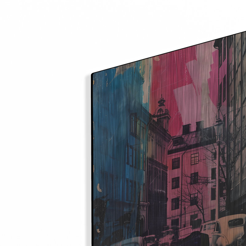 «1950s Europe» par Andreas Magnusson, art mural en métal, H 24 po x l 16 po