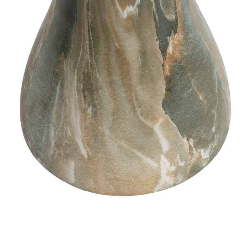 Orren Ellis Monia Marble Effect Stool with Brockway Concrete Industrial End Table for Living Room, Green