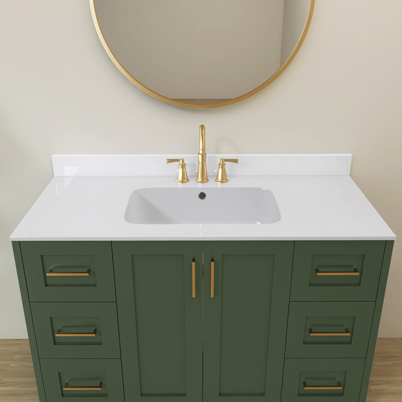 48 po Dosseret de meuble-lavabo Dossier de meuble-lavabo blanc brillant