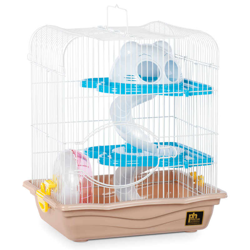 Cage à hamster avec plateforme Cherronda, Beige, Petit (H 14,5 po x l 6,25 po x P 15 po)