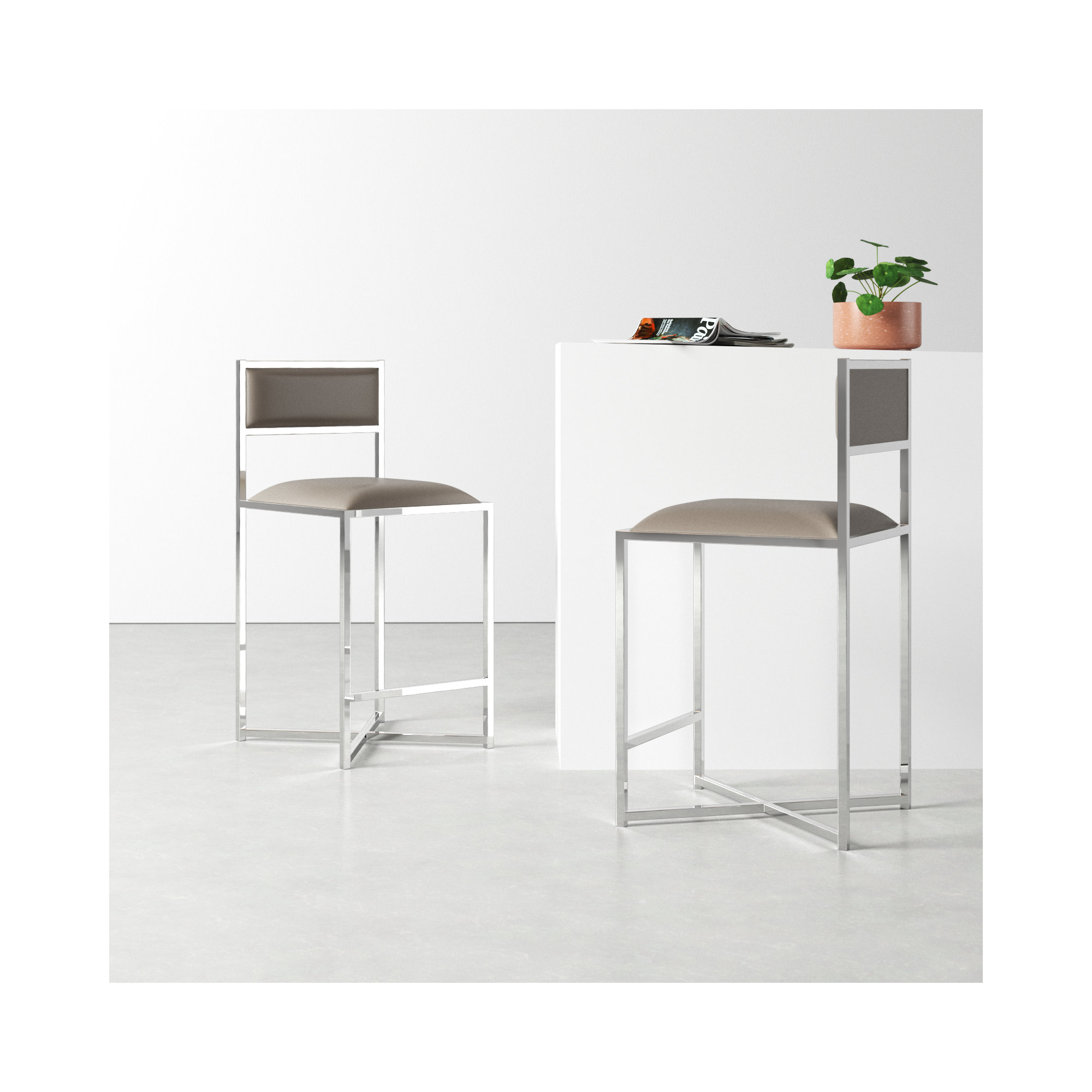 Malen Counter & Bar Stool, Taupe, Counter Stool (26” Seat Height)