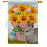Aysia Double Sided 40'' H x 28'' W Polyester Easter House Flag