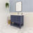 Roshan 36 in. Single Sink Freestanding with Open Shelf Bath Vanity in Marine Blue with Carrara Marble Top-1248030694