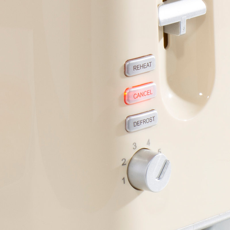2-Slice Toaster with Chrome Band, Cream