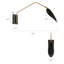 Lampe murale avec bras pivotant 1 lumière noir et or