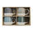 MARCELLE 4PC TWO-TONE 14OZ MUG SET IN COLOR BOX W/PVC COVER