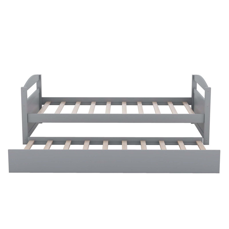Lit de jour avec lit gigogne pour enfants, Gris