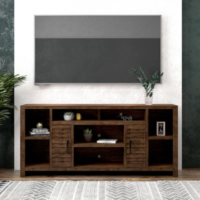 Tekoa 74 inch TV Stand Console for TVs up to 85 inches, No Assembly Required, Whiskey Finish