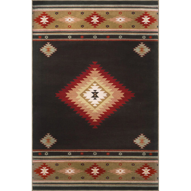 Multicolored Wicker Design Geometric Patterned Vintage Decorative Carpet, Rectangle 4'8" x 6'7"
