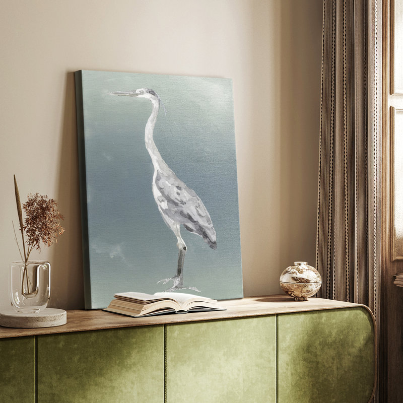 Aigrette sur azur I - galerie Cavas, H 27 po x l 18 po