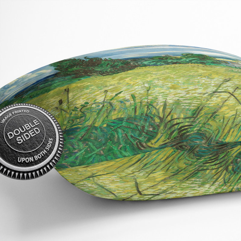 Green Field Square Throw Cushion, 40cm H x 40cm W x 15cm D